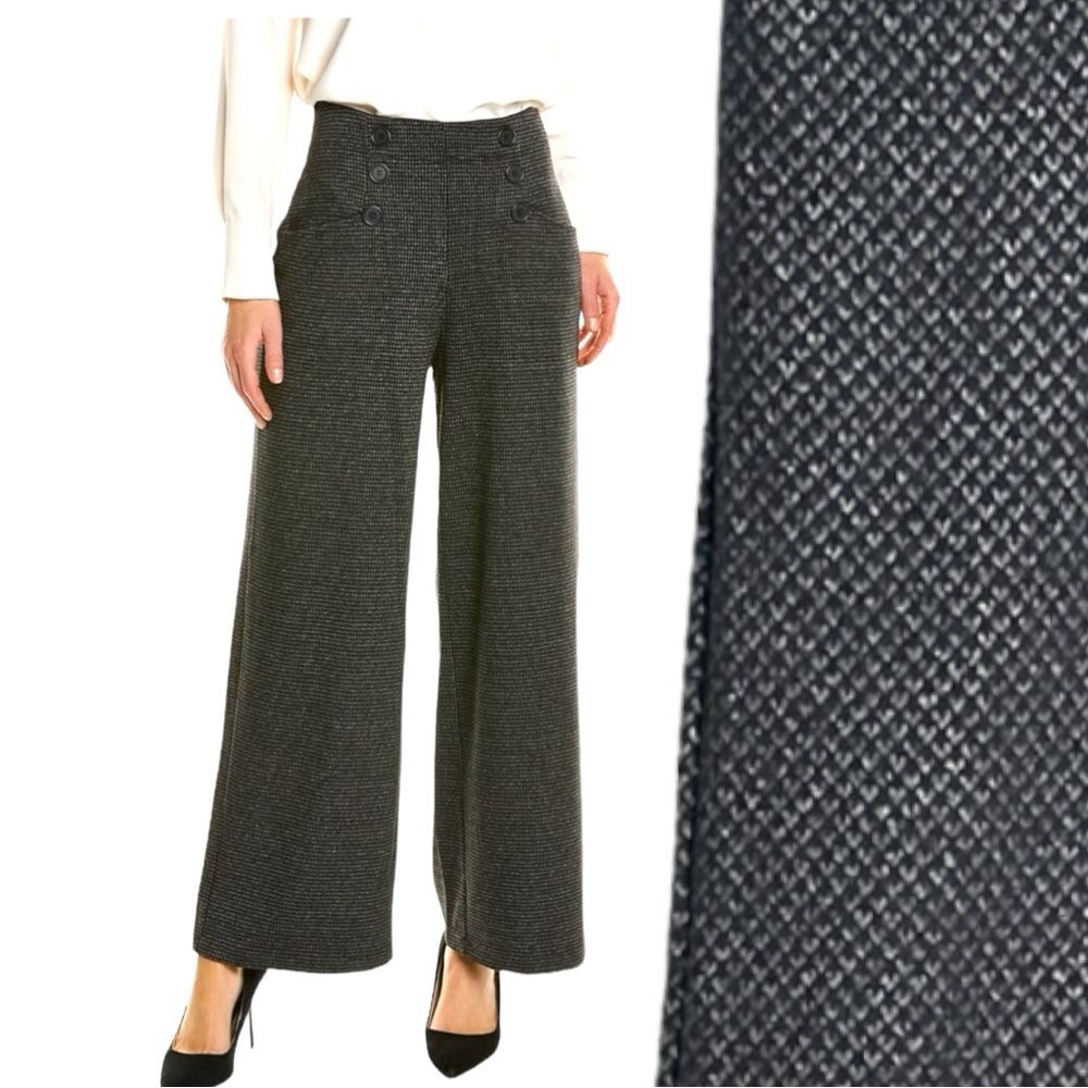 Max Studio woman’s Sailor Wide Leg  in Black Lyst color rayon blend XSmall